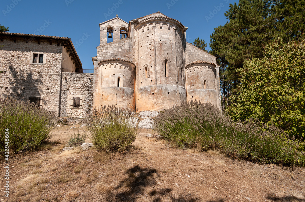 Abbey of Santa Maria Assunta of Bominaco in Abruzzo Italy.