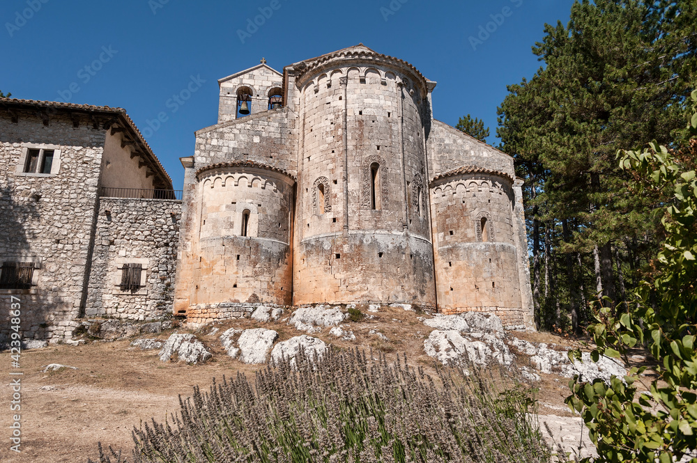 Abbey of Santa Maria Assunta of Bominaco in Abruzzo Italy.