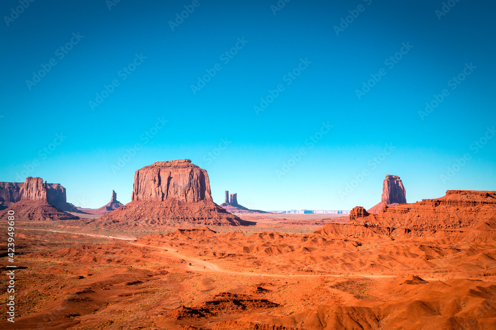 Monument Valley on the Arizona–Utah state line Monument Valley on the Arizona–Utah state line