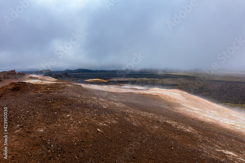 Leirhnjukur volcanic area and cold lava (Lake Myvatn - Krafla), Iceland, Europe