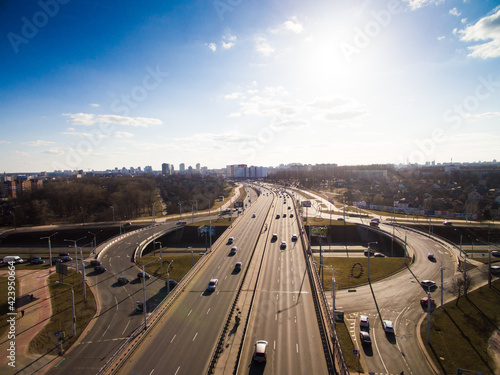 Photography Aerial view at junctions of city highway