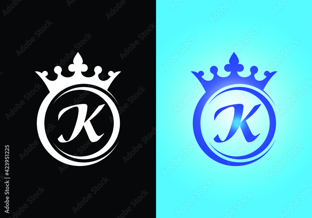 king crown letter alphabet K for company logo icon design. Stock Vector ...