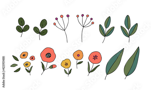 手描き風　ボタニカル　セット