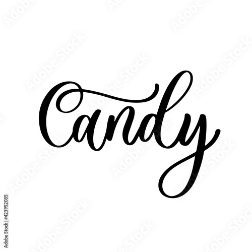 Candy - lettering logo template design. Vector illustration.