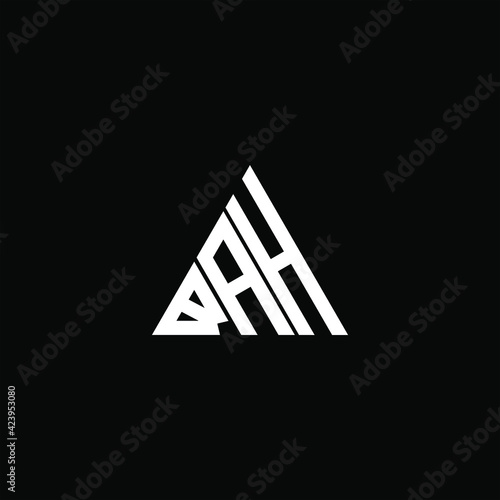 B A H letter logo creative design on black color background. BAH icon