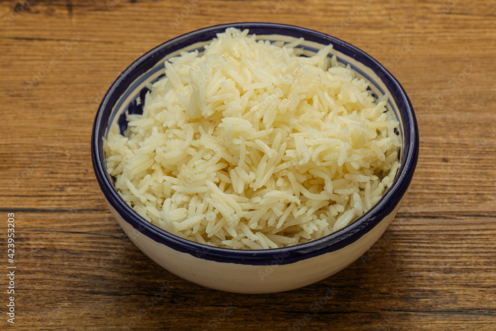 Steamed basmati rice in the bowl Steamed basmati rice in the bowl