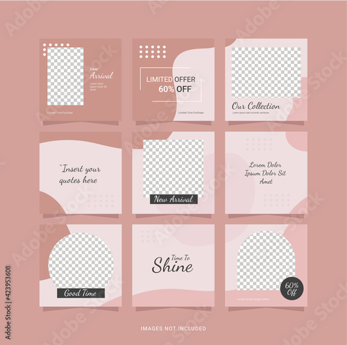 Template Puzzle Fashion Women Feed Instagram