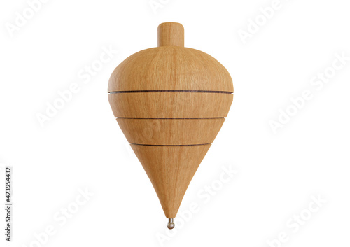 Vászonkép wooden spinning toy isolated on white background