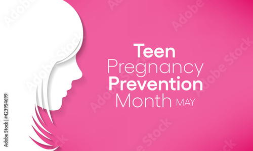 Vector illustration on the theme of Teen pregnancy prevention month observed each year in May across United States of America.