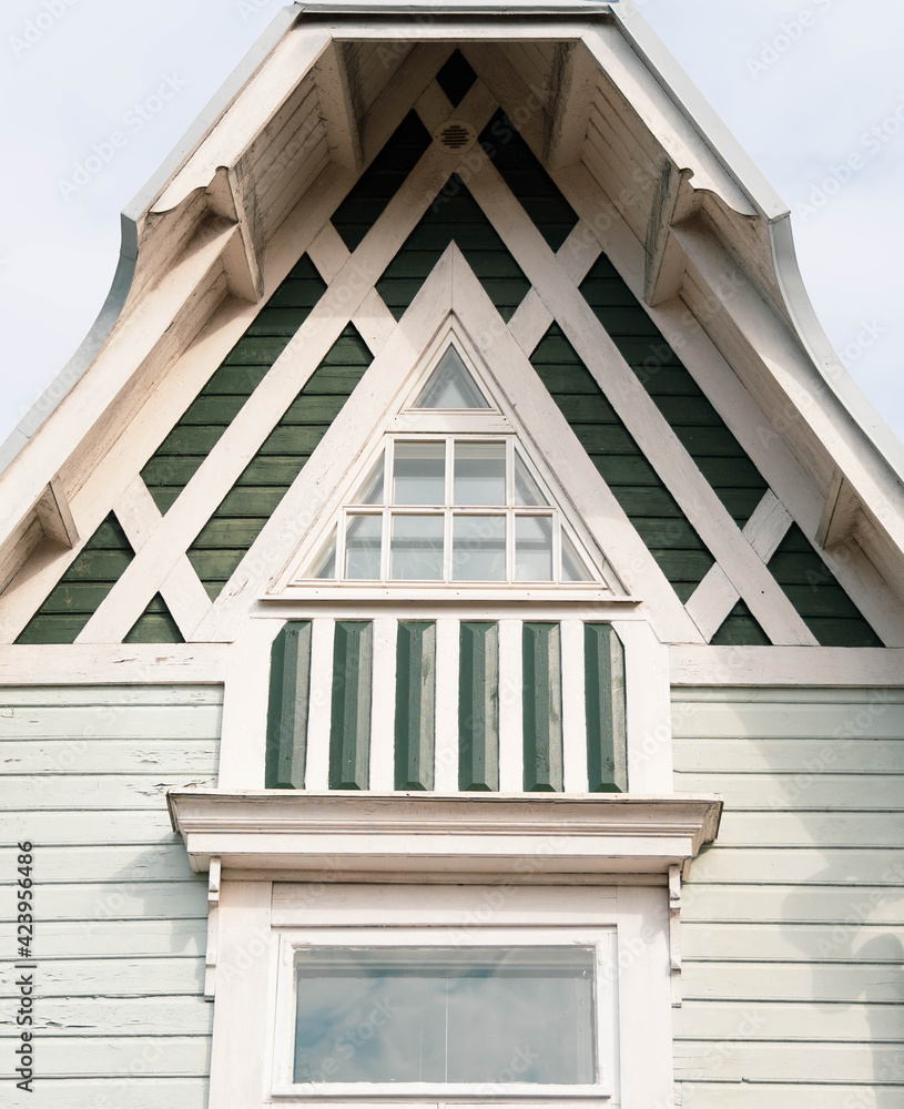 Fototapeta premium High Old Building Triangle Window