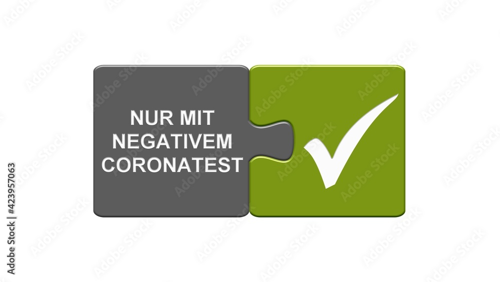 Testpflicht - Besuch nur mit negativem Coronatest Stock Illustration ...