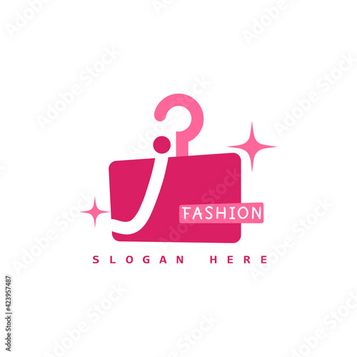 illustration of minimalist botique logo design . the elegant hanger icon