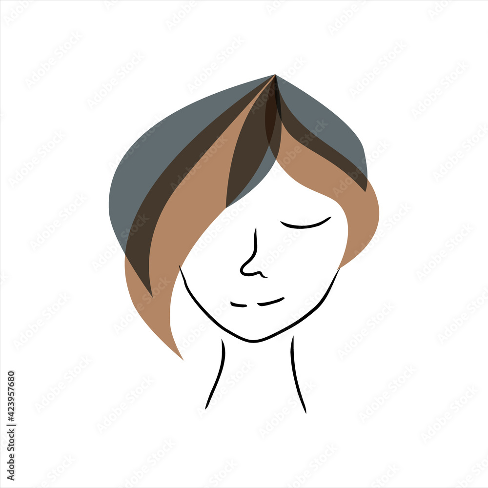 Simple Women face art vector ilustration eps 10 Simple Women face art vector ilustration eps 10