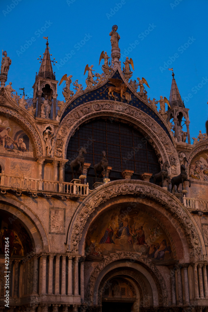 Basilica di San Marco on main square of Venice, Italy. Beautiful church in Venezia