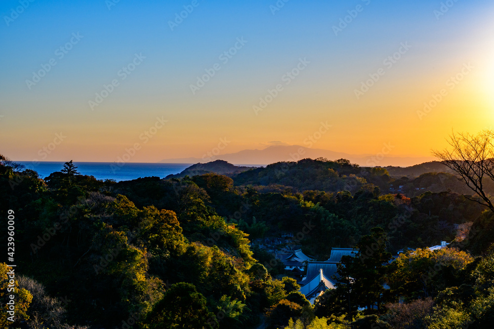 sunset in the mountains