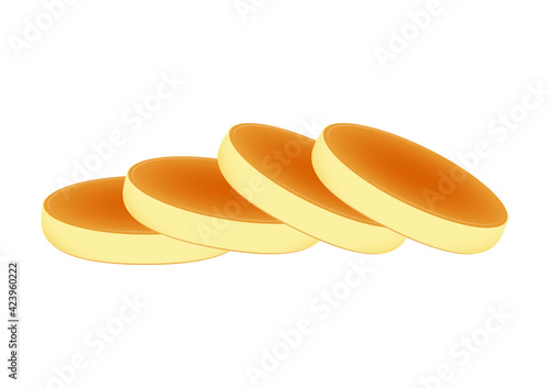 Souffle pancakes vector. Souffle pancakes is Dessert. Souffle pancakes on white background.