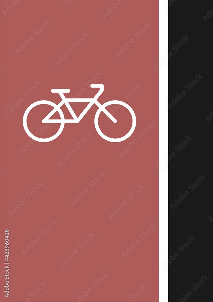 Bike path poster design. Bike path sign vector.