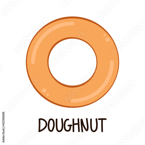Doughnut logo design. Doughnut cartoon vector. Doughnut on white background.
