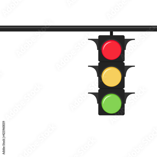 Traffic lights vector. Traffic lights on white background.