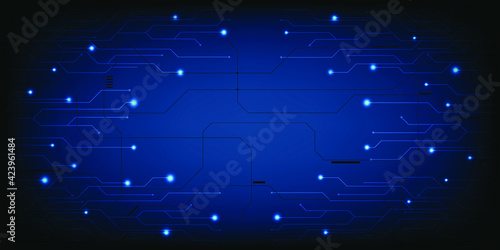 Digital future technology background with hi tech flat wall digital grid line elements and each glowing light of energy.Vector illustration.
