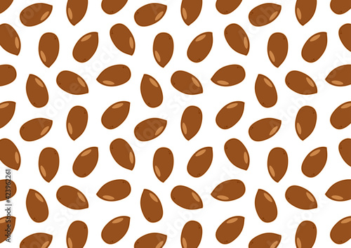 Flax pattern wallpaper. Flax seed on white background.
