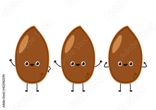 Flax seed character design. Flax seed on white background.