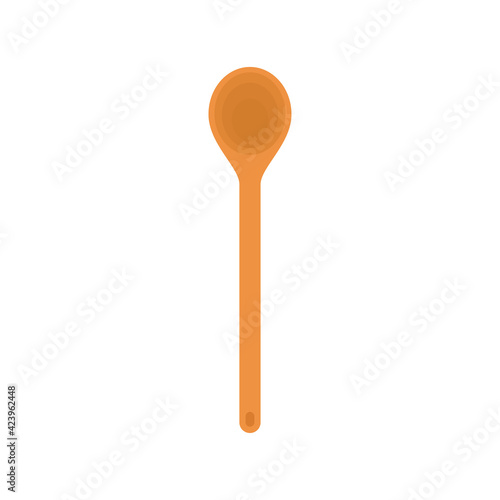 Spoon vector. Wood Spoon on white background.