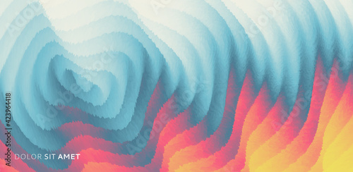 Abstract splash with ripples. Background for banner, poster, flyer, card, cover or brochure. 3D wavy vector illustration.
