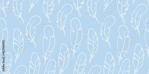 Feather seamless repeat pattern vector background