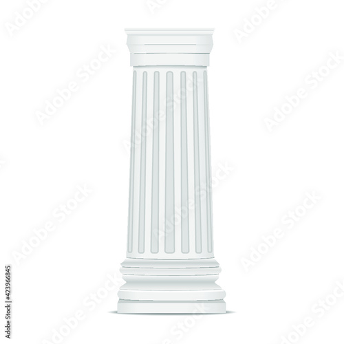 Classic column isolated on a white background. 3d illustration