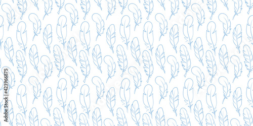 Feather seamless repeat pattern vector background