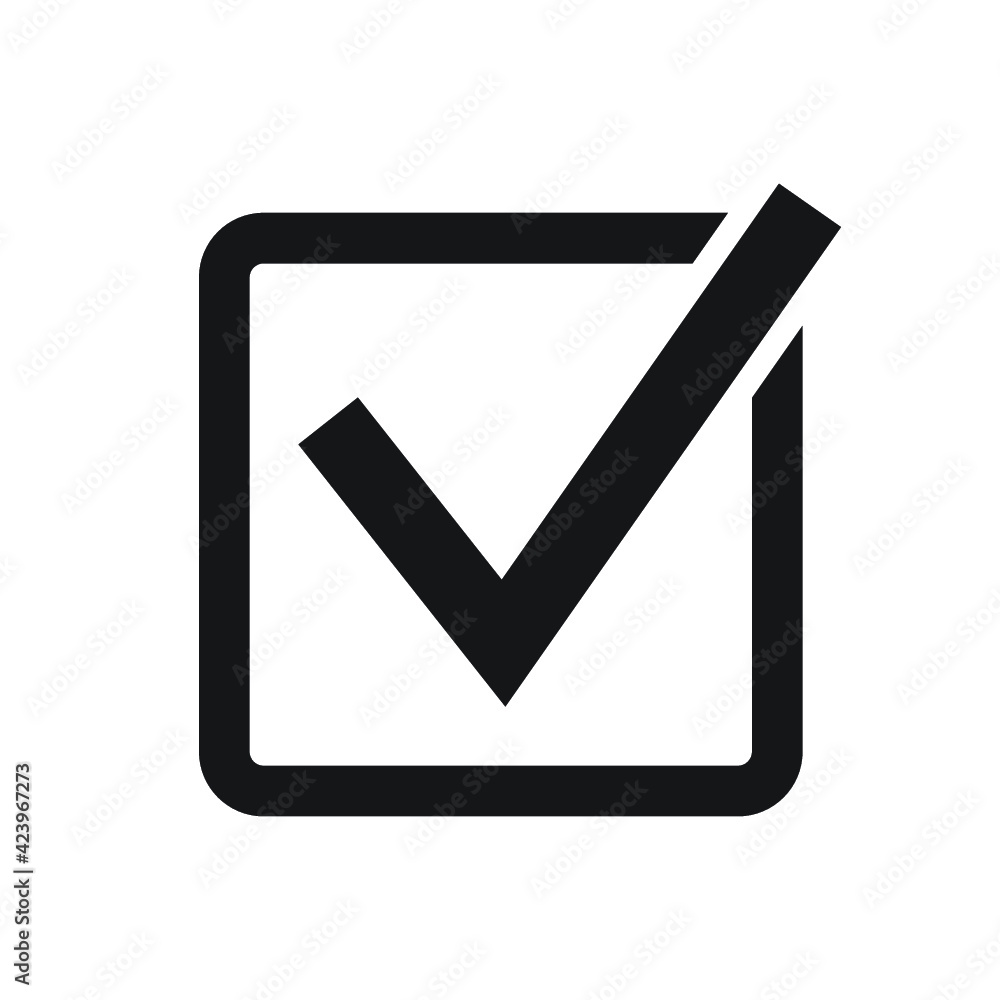 Check mark box icon, Election vote concept, Simple line design for web site, logo, app, UI, Vector illustration Check mark box icon, Election vote concept, Simple line design for web site, logo, app, UI, Vector illustration