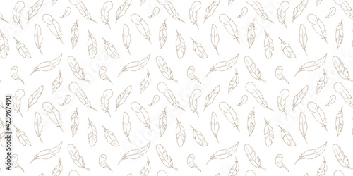 Feather seamless repeat pattern vector background