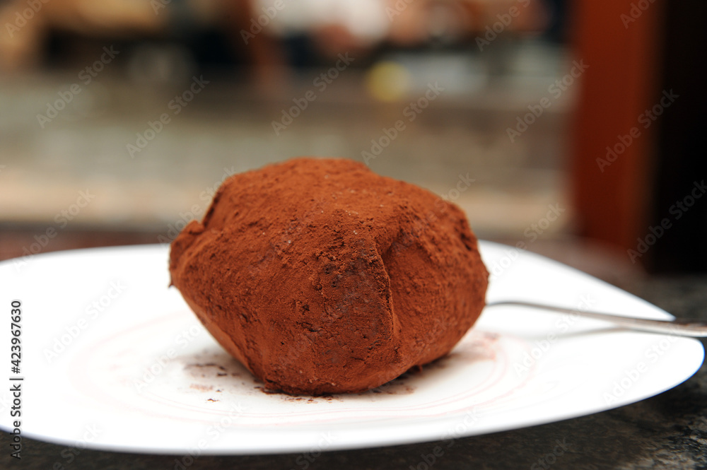 Chocolate truffle called Tartufo di Pizzo calabro is a typical ice cream of Pizzo Calabro in Calabria region italy Chocolate truffle called Tartufo di Pizzo calabro is a typical ice cream of Pizzo Calabro in Calabria region italy