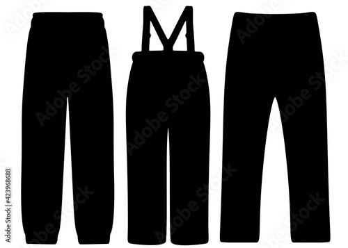 Mens trousers and sweatpants in a set.