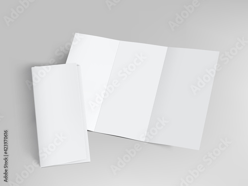 Front And Back Side Open Trifold Paper Leaflet