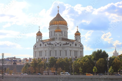 View of the Cathedral of Christ the Savior on a clear sunny day