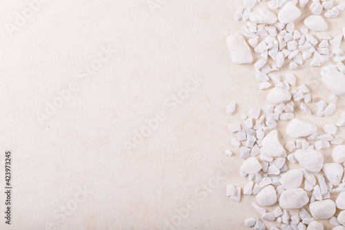 White decorative rocks and pebbles