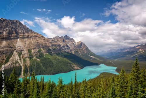 Peyto lake on Icefields Parkway in Banff National Park, Alberta, Rocky Mountains, Canada