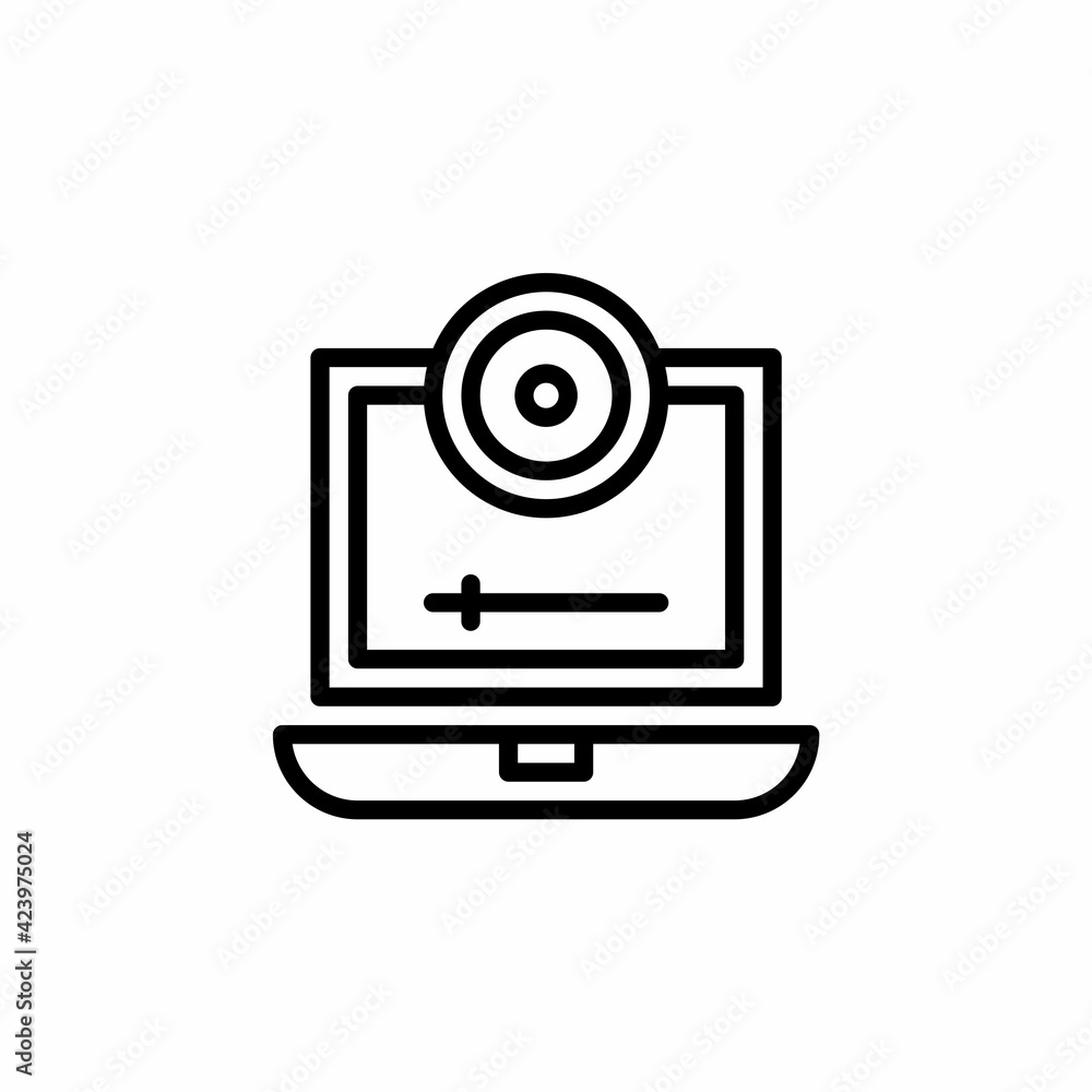 Laptop webcam icon with line style Laptop webcam icon with line style