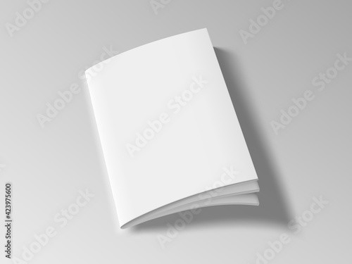 Magazine Or Brochure With Blank Cover On White