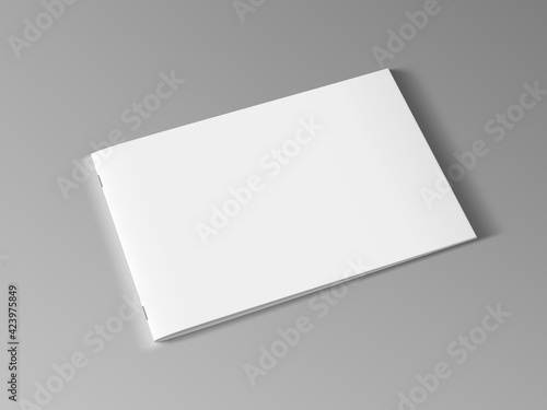 3D Blank Landscape Horizontal Brochure Or Magazine