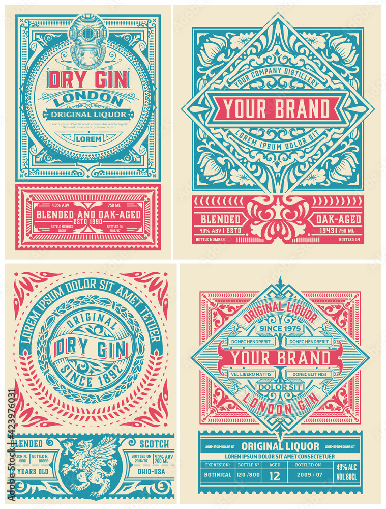 Set Liquor labes. vector layered Set Liquor labes. vector layered