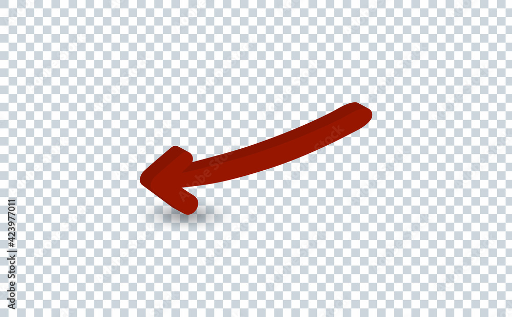 Red Arrow 3d Sign Icon. Vector illustration Isolated on White Background. Red Arrow 3d Sign Icon. Vector illustration Isolated on White Background.