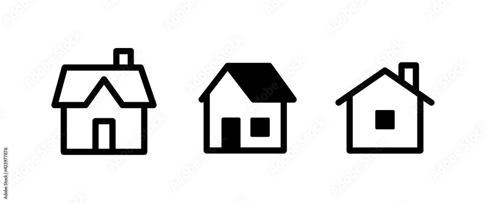 House vector icon set. Home symbol.