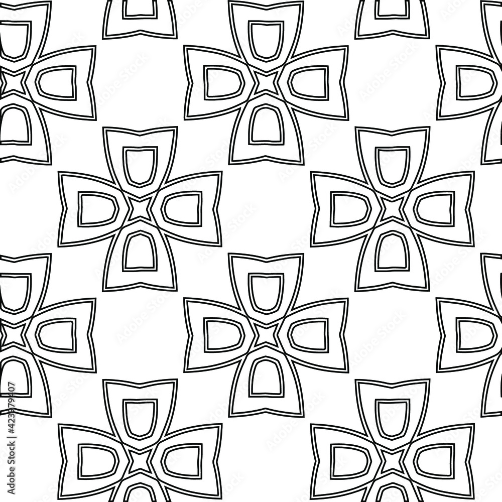 Geometric vector pattern with triangular elements. Seamless abstract ornament for wallpapers and backgrounds. Black and white colors. Geometric vector pattern with triangular elements. Seamless abstract ornament for wallpapers and backgrounds. Black and white colors.