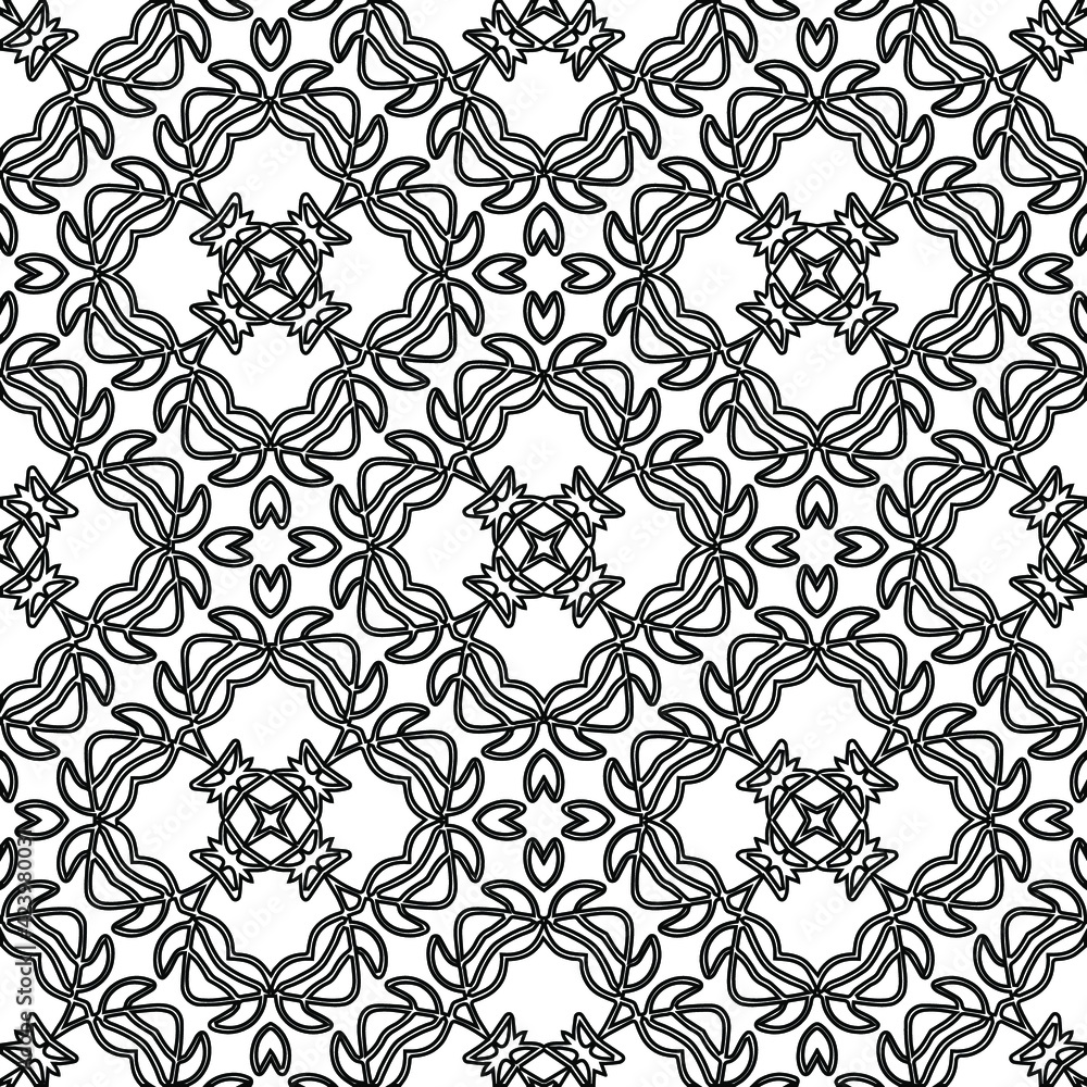 Geometric vector pattern with triangular elements. Seamless abstract ornament for wallpapers and backgrounds. Black and white colors. Geometric vector pattern with triangular elements. Seamless abstract ornament for wallpapers and backgrounds. Black and white colors.