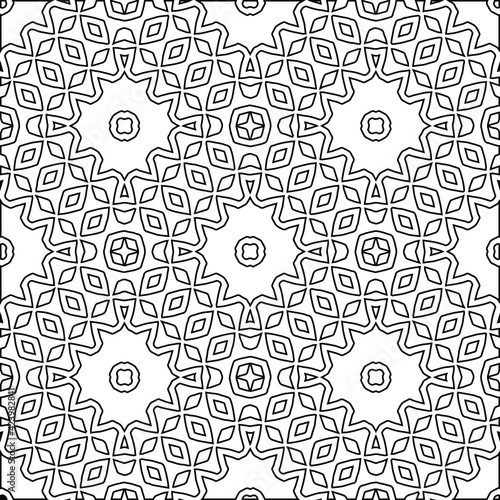 Geometric vector pattern with triangular elements. Seamless abstract ornament for wallpapers and backgrounds. Black and white colors. 