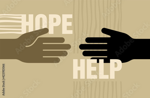 Help and hope charity concept