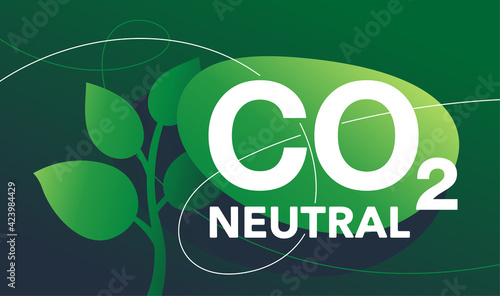 CO2 neutral banner in abstract style